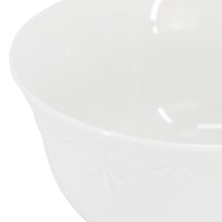 White Embossed Porcelain Bowls (Set of 6)