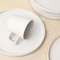 White Glossy Stoneware Set (Set of 16)