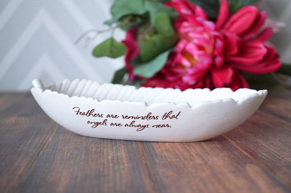 White Ceramic Feather Bowl