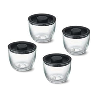 Black Glass Prep Bowls (Set of 4)