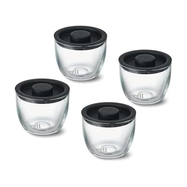 Black Glass Prep Bowls (Set of 4)