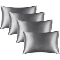 Dark Grey Satin Pillowcases (Set of 4)