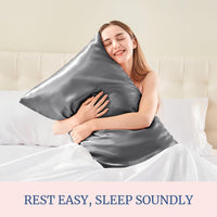 Dark Grey Satin Pillowcases (Set of 4)