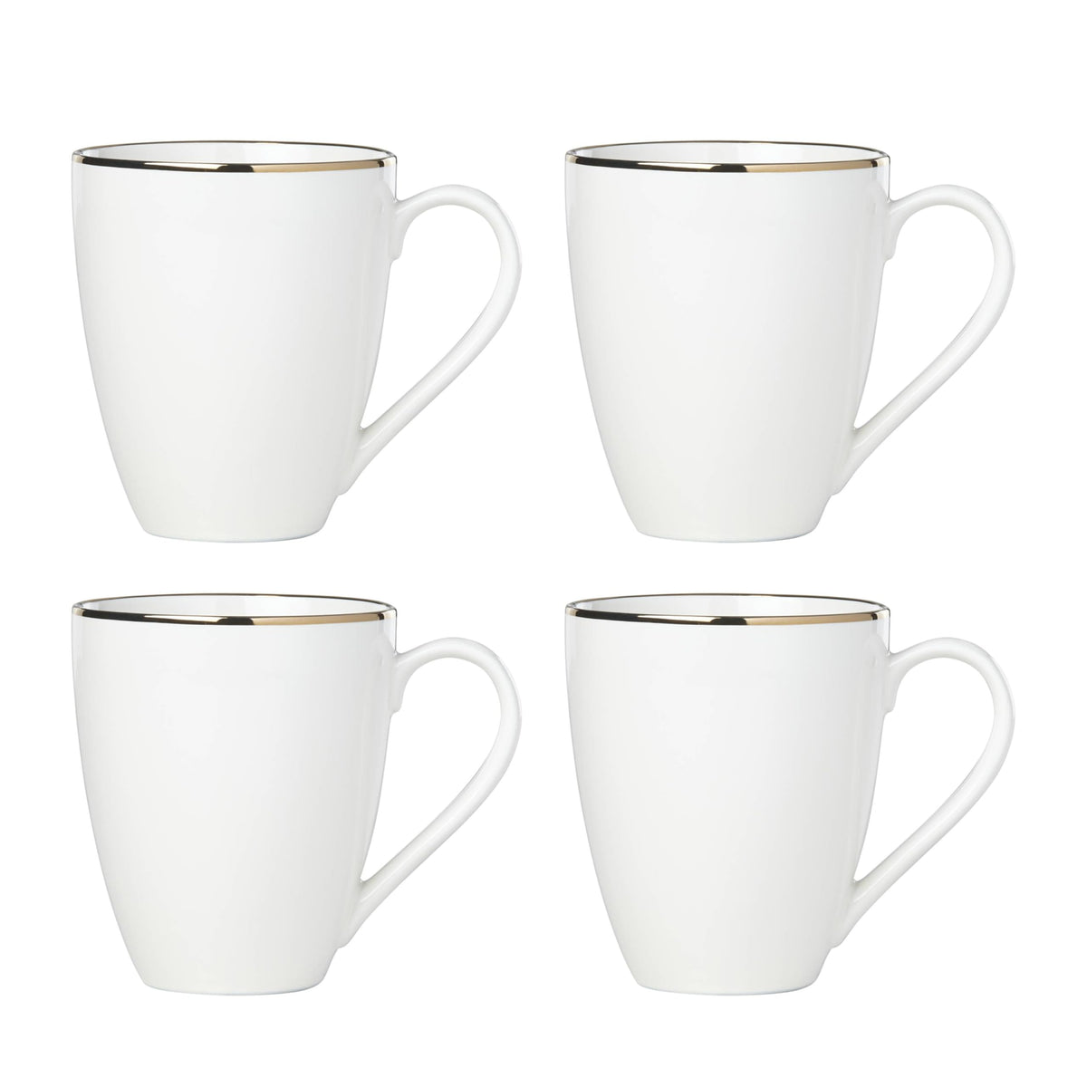 White Porcelain Mugs (Set of 4)