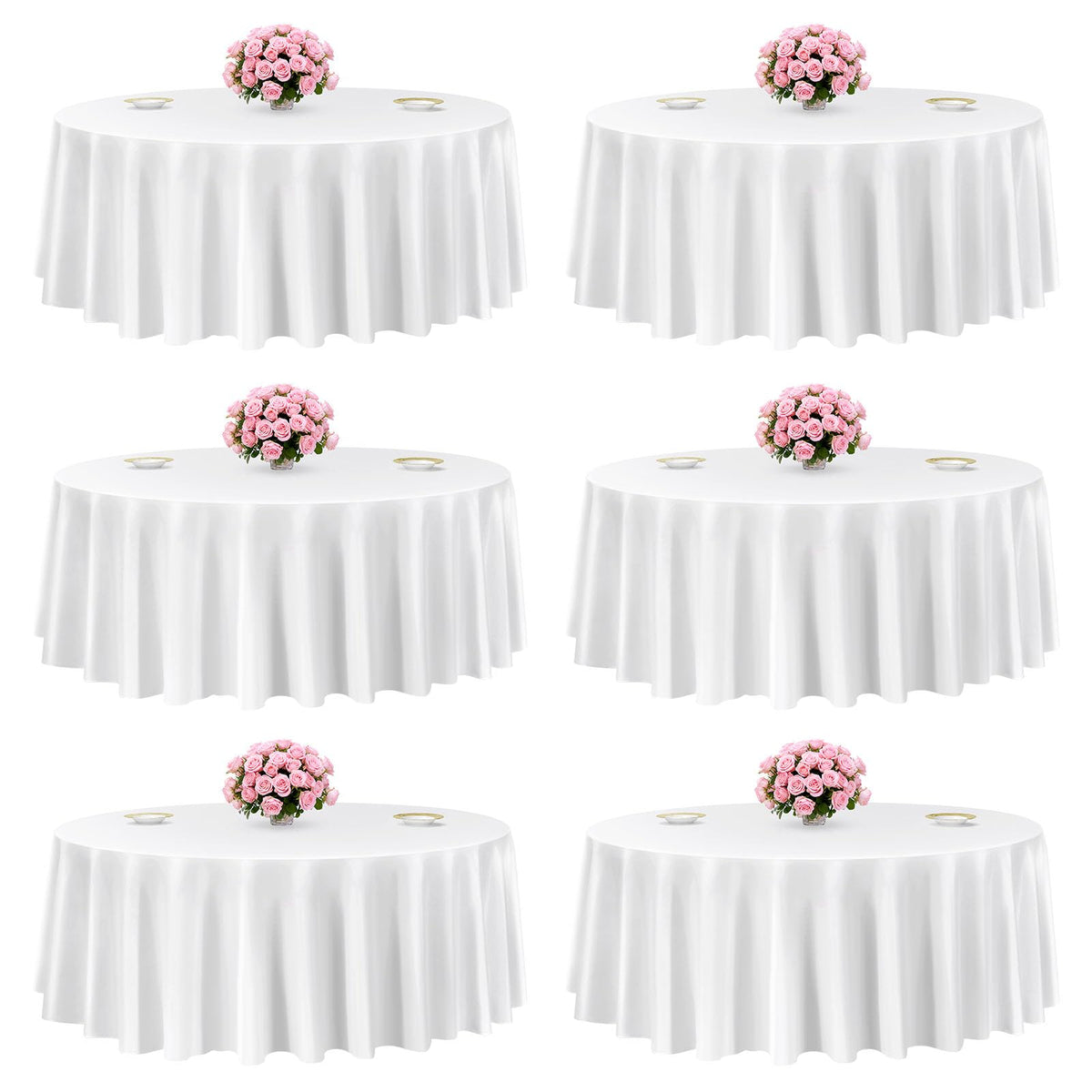 White Round Tablecloths (Set of 6)