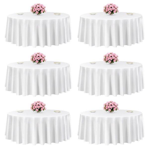White Round Tablecloths (Set of 6)