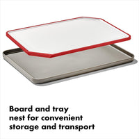 White Cutting Board & Tray (Set of 2)