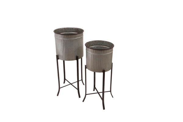 Iron Planter on Stand (Set of 2)