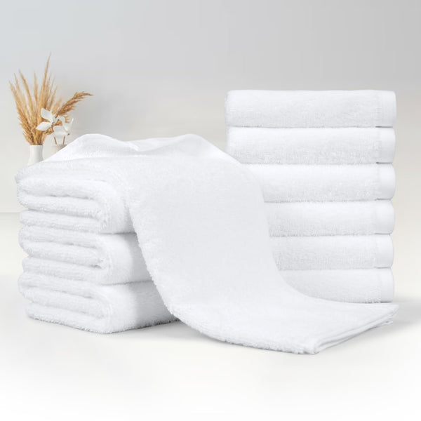 White Cotton Hand Towels (Set of 12)