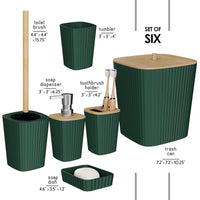 Hunter Green Bathroom Accessories (Set of 6)