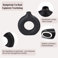 Black Ceramic Pampas Vase (Set of 2)