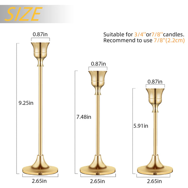 Gold Brass Candlestick Holder