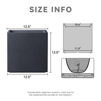Charcoal Square Concrete Planter