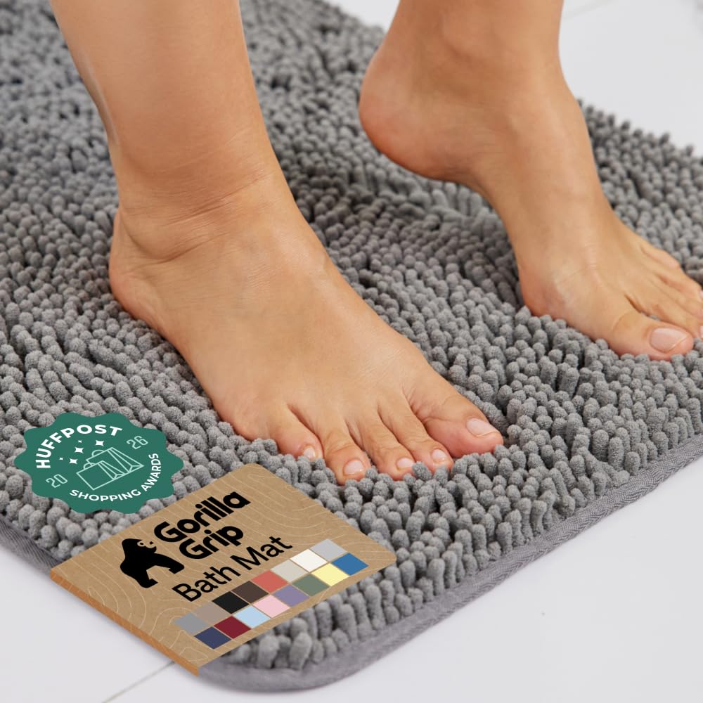 Grey Chenille Bath Rug