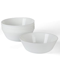 White Opal Glass Bowls (Set of 6)