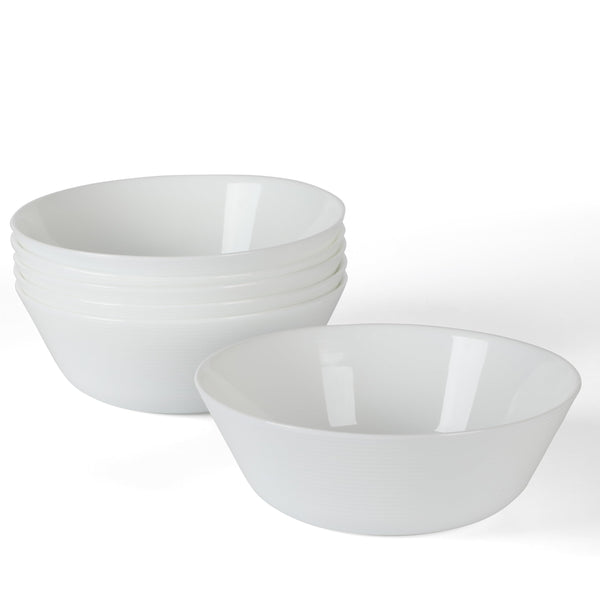 White Opal Glass Bowls (Set of 6)