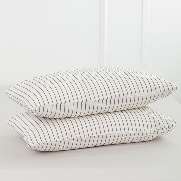 Striped Cotton Pillowcases (Set of 2)