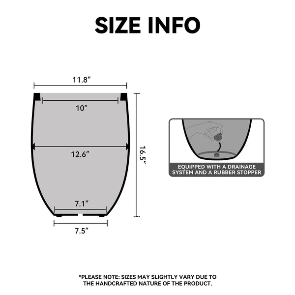 Curved Charcoal Concrete Planter