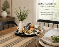 Black Round Wood Tray (Set of 7)