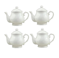 White Porcelain Teapot (Set of 4)