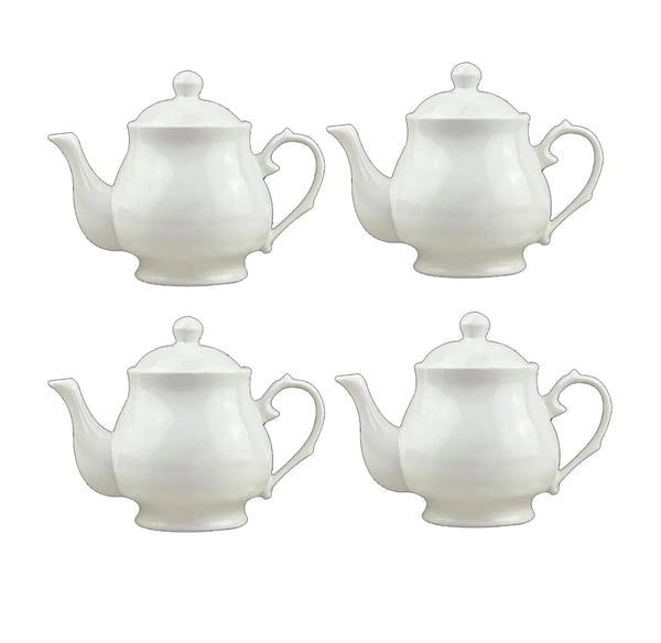 White Porcelain Teapot (Set of 4)