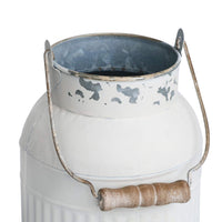 White Metal Milk Jug Vase