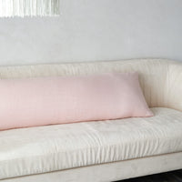 Dusty Pink Linen Body Pillow Cover