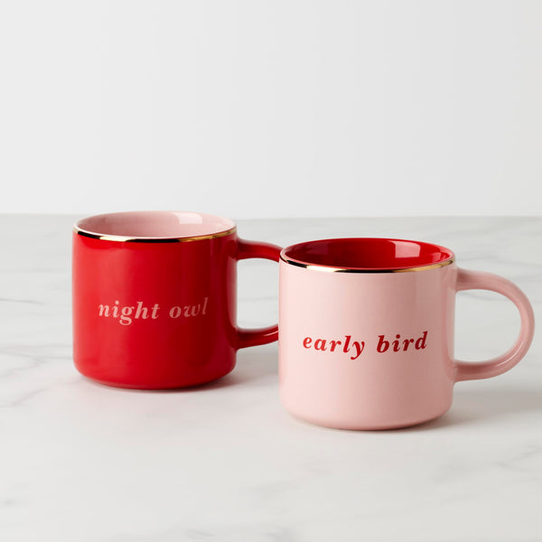 Pink Ceramic Mugs (Set of 2)