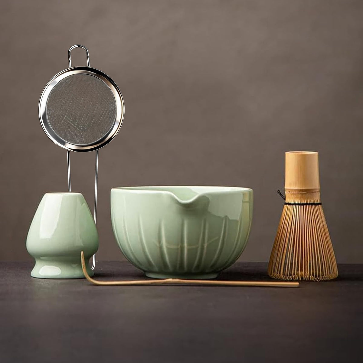 Green Matcha Bowl & Whisk
