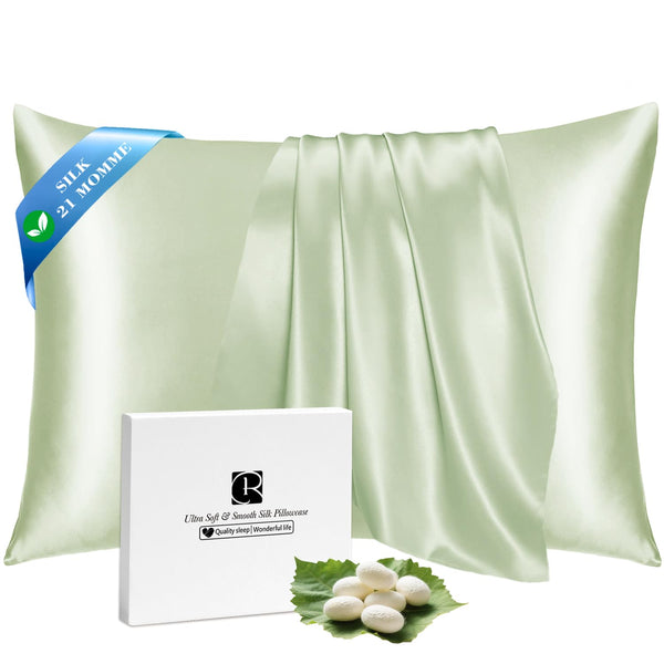 Bean Green Silk Pillowcase