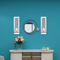 Mirrored Wall Candle Sconces (Set of 2)