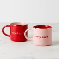Pink Ceramic Mugs (Set of 2)