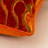 Orange Wavy Velvet Pillow Cover