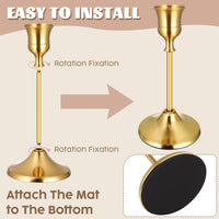 Gold Brass Taper Candle Holders (Set of 24)