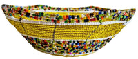 Yellow Beaded Wire Bowl