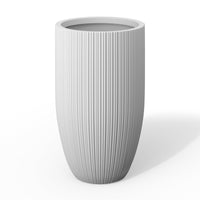 Fluted White Tapered Planter