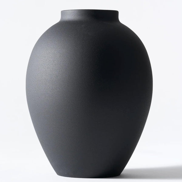 Black Ovoid Flower Vase
