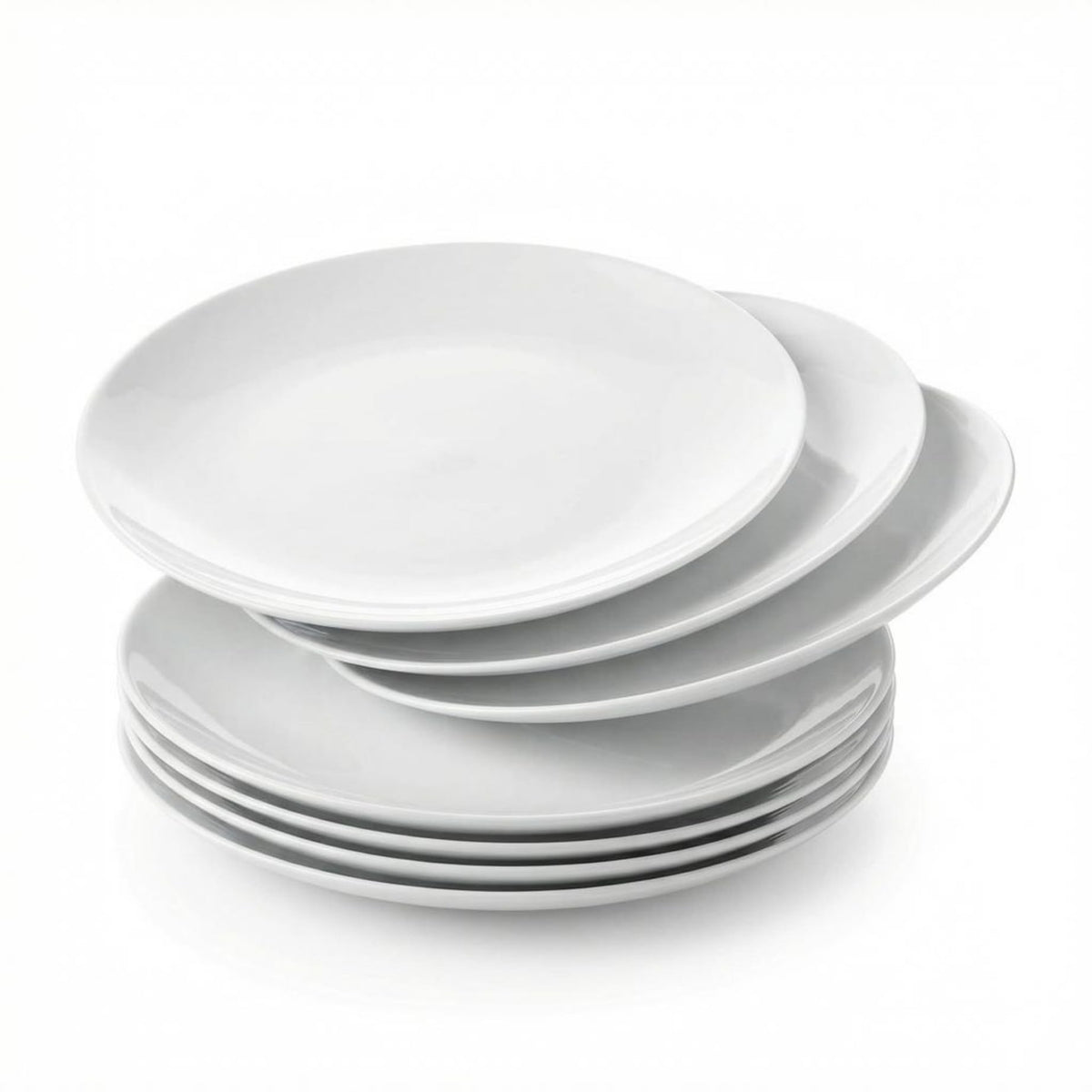 White Glass Salad Plates (Set of 6)