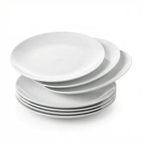 White Glass Salad Plates (Set of 6)
