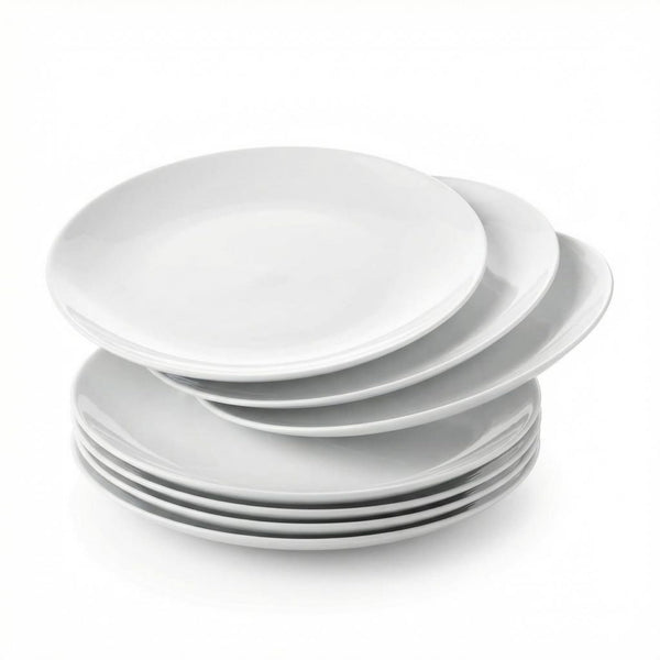 White Glass Salad Plates (Set of 6)