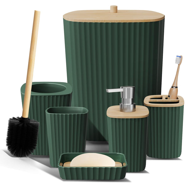 Hunter Green Bathroom Accessories (Set of 6)