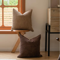Brown Corduroy Pillow Cover (Set of 4)