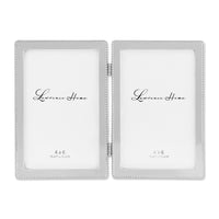 Silver Beaded Double Photo Frame