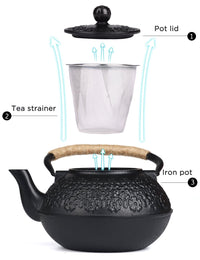 Black Cast Iron Teapot