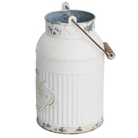 White Metal Milk Jug Vase