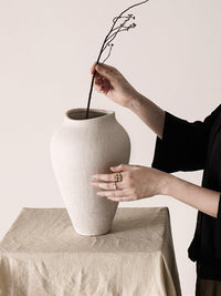 Sandstone White Floor Vase