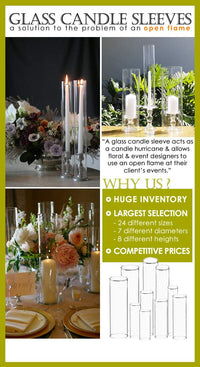 Clear Glass Hurricane Tubes (Set of 2)