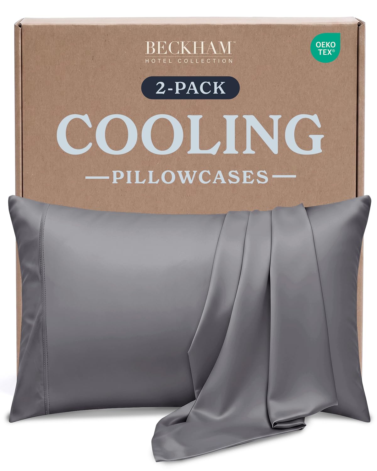 Dark Gray Cooling Pillowcases (Set of 2)