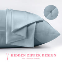 Ash Blue Silk Pillowcases (Set of 2)