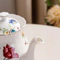 Blue & Red Ceramic Teapot